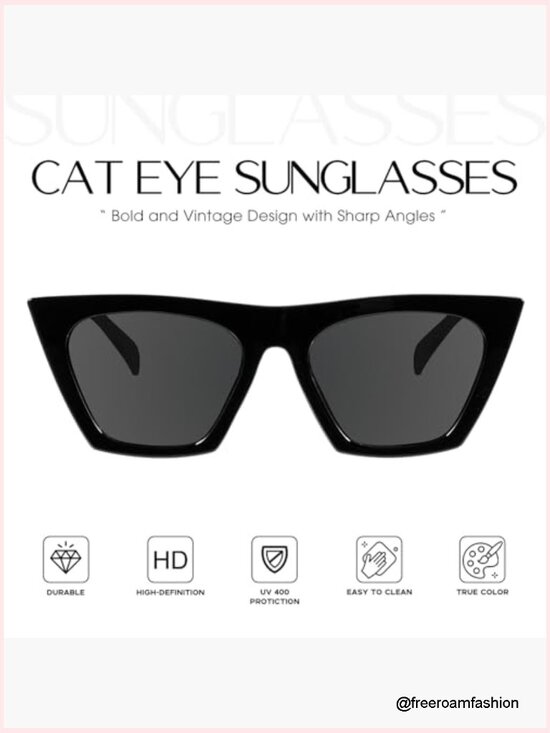 Cat Eye Sunglasses Retro UV400 Protection Lightweight Polycarbonate Gradient main image 3